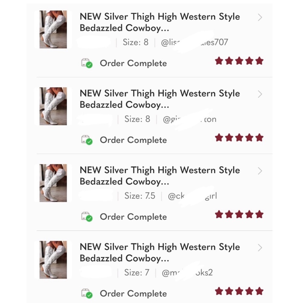 NEW Silver Thigh High Western Style Bedazzled Cowboy
Boots - Picture 12 of 14